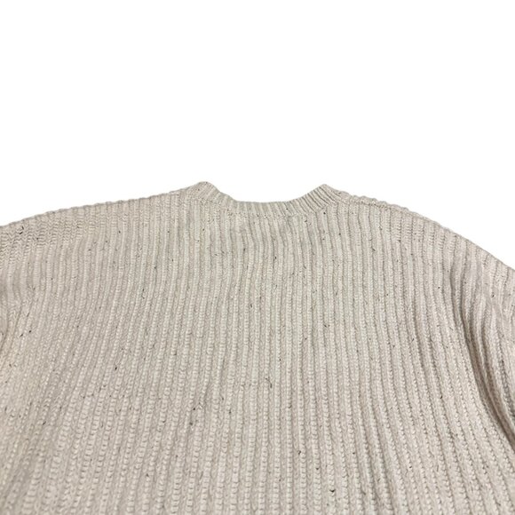 Bassike Pullover Crew Neck Sweater Thick Ribbed Woven Cream Linen Size 3 Large - Picture 7 of 12